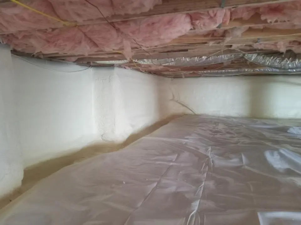 Crawl space encapsulation with closed-cell spray foam for Spray Foam Roofing Repair in Long Hill